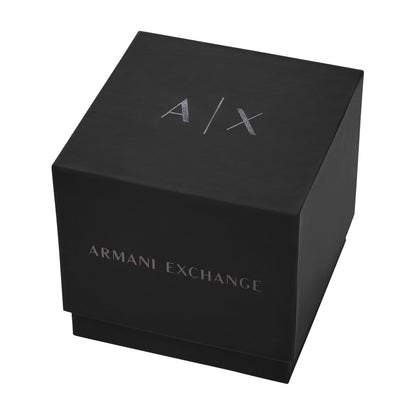 Armani Exchange Herrenuhr AX2164 mit Chronographenwerk und 46 mm Gehäuse – wahlweise mit Edelstahl-, Leder- oder Silikonarmband. Sportlich-elegantes Design mit markanter Präsenz. Für Männer, die Stil und Funktion in einem Statement vereinen.