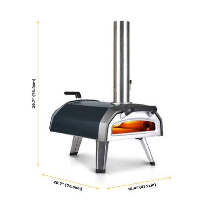 Ooni Karu 2 Multi-Brennstoff Pizzaofen . Tragbarer Outdoor-Ofen für Gas, Holz & Holzkohle.Genieße authentische Steinofenpizza überall.