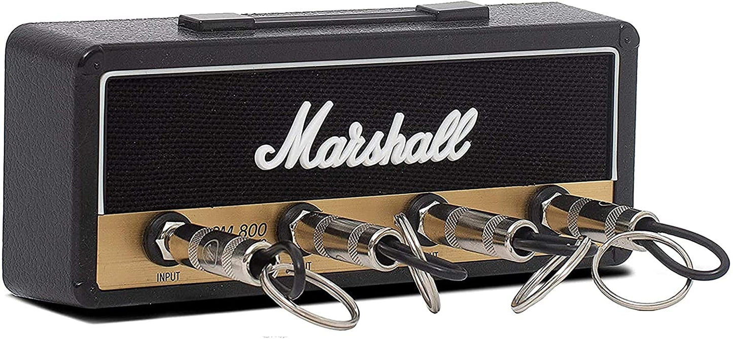 Marshall Schlüsselbrett Jack Rack 2.0 im Design des legendären JCM800 – Schlüsselhalter zur Wandmontage mit 4 Gitarrenstecker-Anhängern. Robuste Halterung für Haus, Studio oder Proberaum. Für Musikliebhaber mit Stil und Sinn für Details.