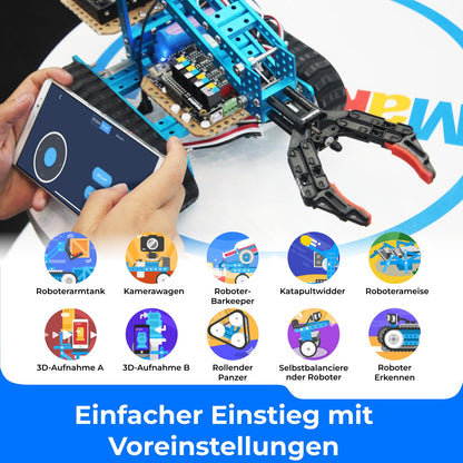 Makeblock mBot Ultimate Roboter Bauen 10 in 1, 160+ Mechanische Bauteile Module für Programmierung Entwicklung, Programmierbarer Roboter Kompatibel mit Programmierung Scratch Arduino, MINT Spielzeug