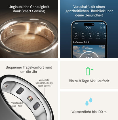 OURA Ring 4. Smarter Titanring für dein tägliches Gesundheits-Tracking.