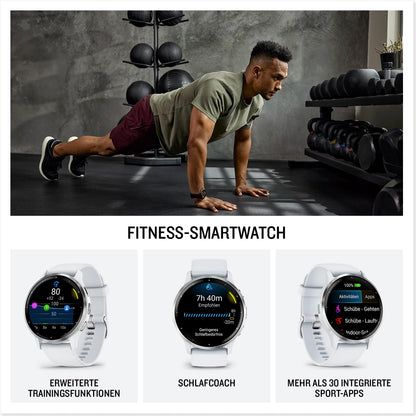 Garmin Venu 3 Smartwatch. Elegante Fitnessuhr mit OLED, Gesundheitsanalyse & Telefonfunktion.