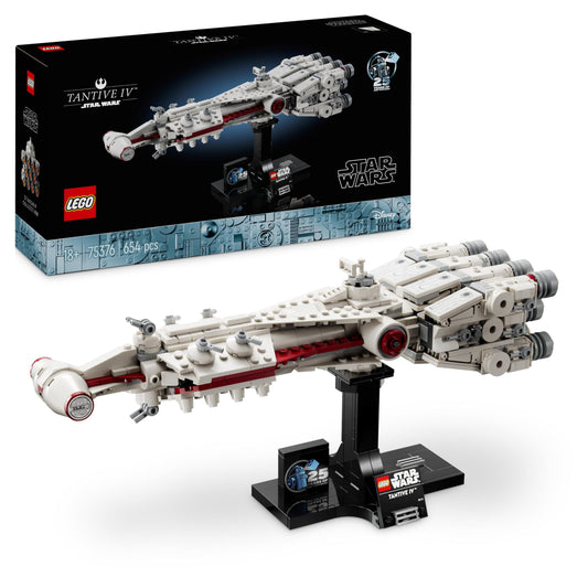 LEGO Star Wars Tantive IV (Set 75376). 654 Teile Sternenschiff-Klassiker mit Jubiläumsständer.