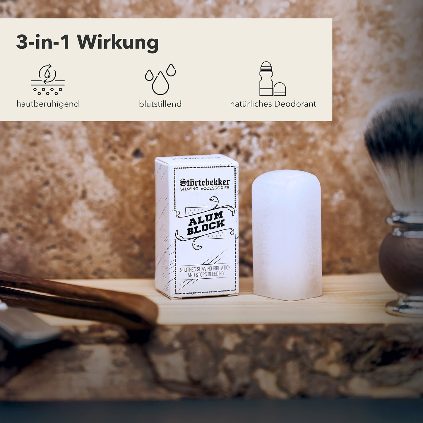 Störtebekker® Premium Gentleman Essential Set – hochwertiges Rasierset mit Rasierhobel, Pinsel, Rasierseife, Schale, Klingen, Ständer und Alaunstein. Für eine stilvolle, gründliche Nassrasur auf klassischem Niveau.