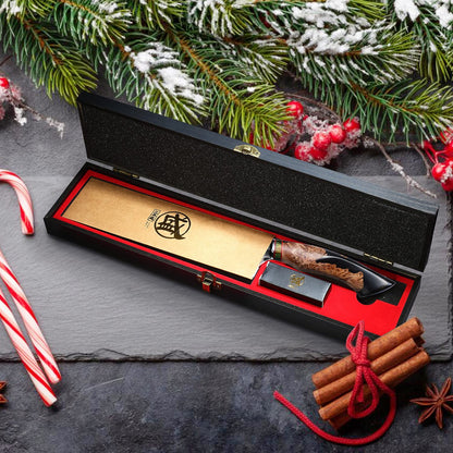 MITSUMOTO SAKARI 20 cm Gyuto. Handgeschmiedetes 440C Damast-Profi­kochmesser. Meister­präzision für deine Küche.