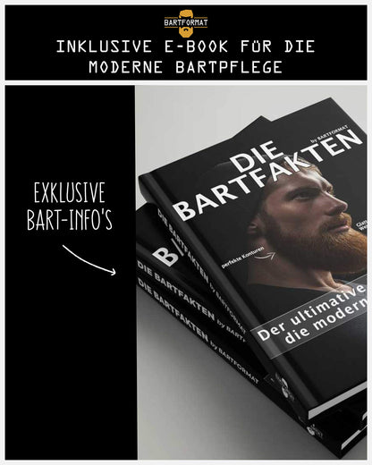 BARTFORMAT® Bartpflege-Set für Männer (6-teilig) mit Bartöl, Bartbalsam, Bartschere, Bürste, Kamm und Kulturbeutel. Komplettausstattung für stilvolle Bartpflege zu Hause oder unterwegs. Ideal als Starter-Set.