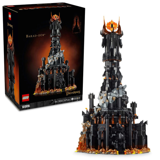 LEGO Icons Der Herr der Ringe: Barad-dûr (Set 10333). 5.471 Teile Festung mit dem leuchtendem Auge Saurons & 10 Minifiguren.