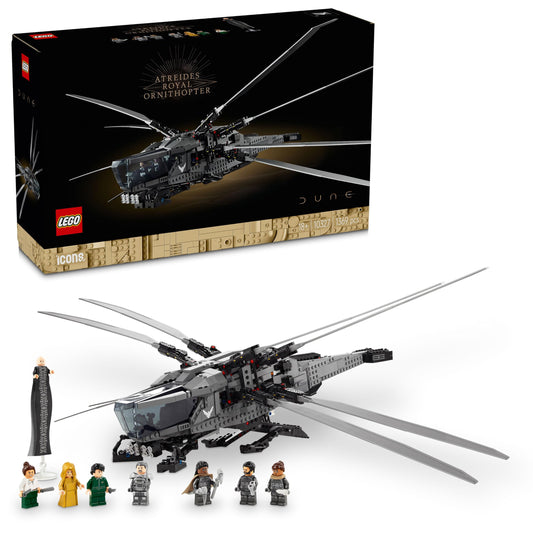 LEGO Icons Dune Royal Ornithopter (Set 10327). 1.369 Teile Sci-Fi-Fluggerät mit 8 Minifiguren & beweglichen Flügeln.
