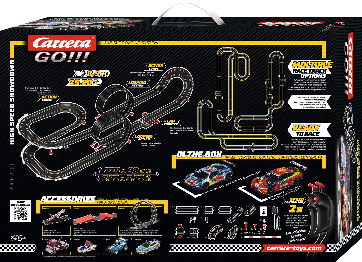 Carrera High Speed I – Digitale Rennbahn 1:43 mit 63 m Strecke, Rundenzähler & Turbo-Boost