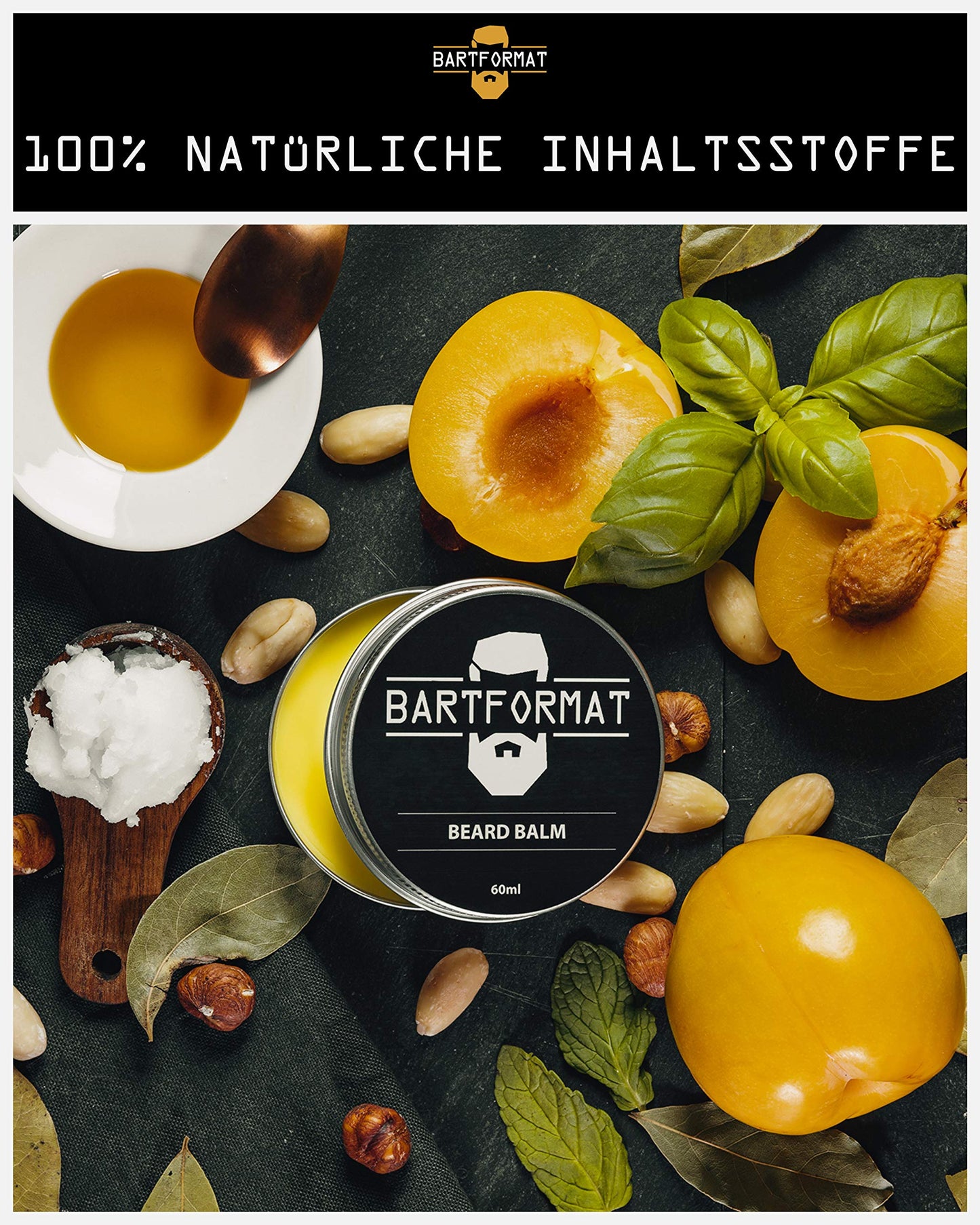 BARTFORMAT® Bartpflege-Set für Männer (6-teilig) mit Bartöl, Bartbalsam, Bartschere, Bürste, Kamm und Kulturbeutel. Komplettausstattung für stilvolle Bartpflege zu Hause oder unterwegs. Ideal als Starter-Set.