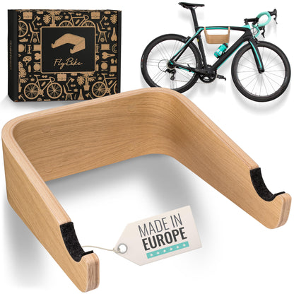 madeco FlyBike (Größe S & M). Fahrrad Wandhalterung aus Holz – Minimalistischer Bike Wandhalter für Wohnung & Büro – Eiche oder Nussbaum, platzsparend & nachhaltig gefertigt.